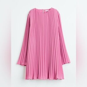 H&M Pink Pleated Bell Sleeve Dress NWT size Small